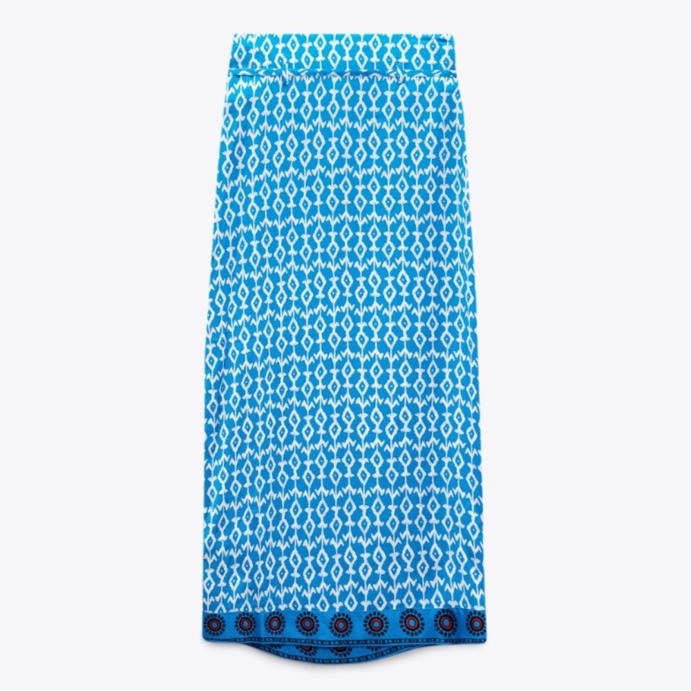 NWT Zara printed pareo long Clara skirt size Large (US) - Picture 2 of 13